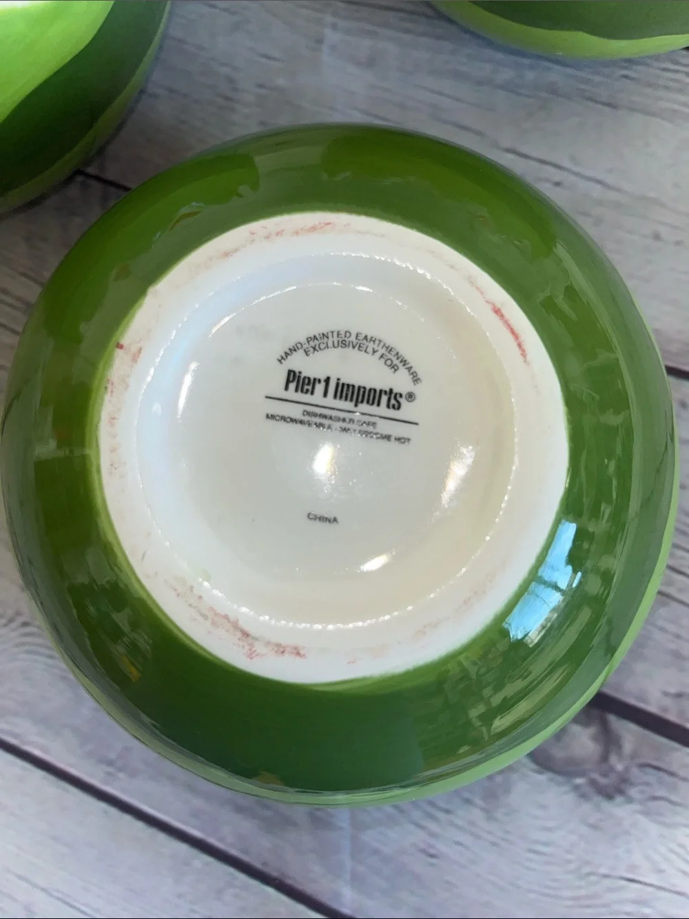 Pier 1 Watermelon Ceramic Serving Bowls - Red & Green